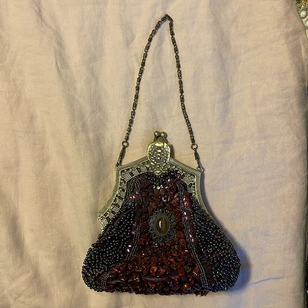 Beaded purple Handbag.